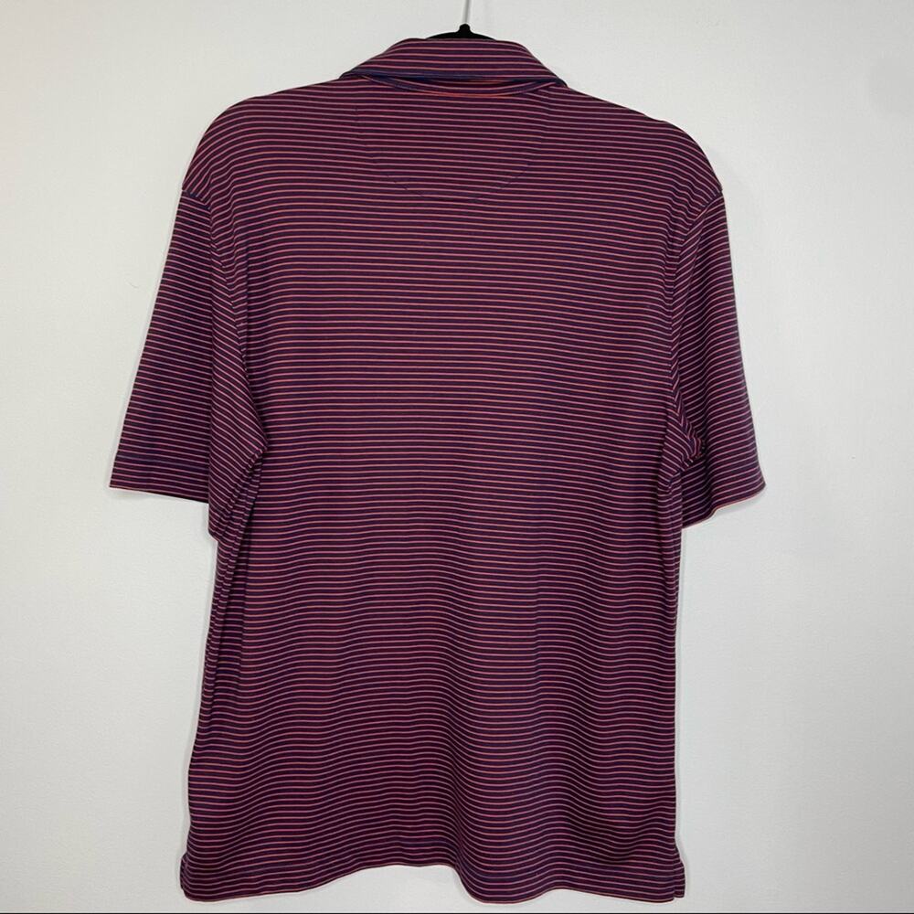 UNTUCKit Axios Burgundy Striped Polo Shirt Short Sleeve Medium Casual - Picture 4 of 8